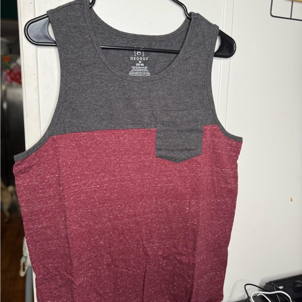 George Charcoal and Burgundy Tank Top